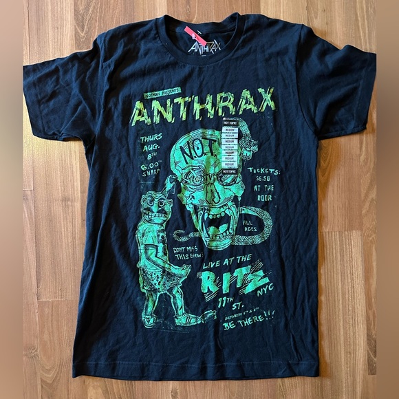π NWT Anthrax Live At The Ritz Flyer T-Shirt πΈ Hot Topic - Picture 2 of 7